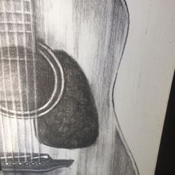 Black & White Guitar Textured Canvas