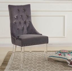 Gray Velvet Chair