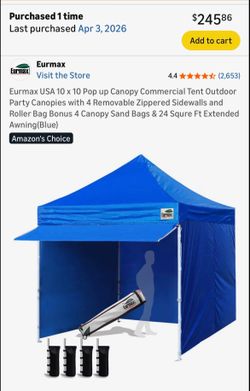 Eurmax canopy 10x10