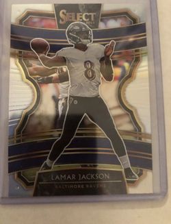 2019 PANINI SELECT SILVER PRIZM CONCOURSE SP LAMAR JACKSON RAVENS # 71 MVP