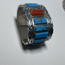 PANTEAH Vintage Navajo Sterling Silver Bracelet 