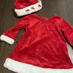 Girls Christmas Red Dress Size 12 Months By Mini Wear #19