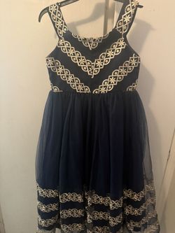 Fluffy Navy Blue Dress