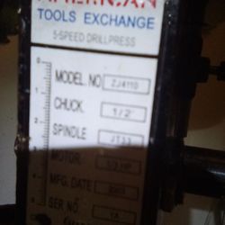 Drill Press, 5-speed, American Tool Exchange