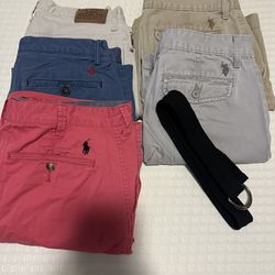 5 pairs Of Polo Dress Shorts All Waist 32