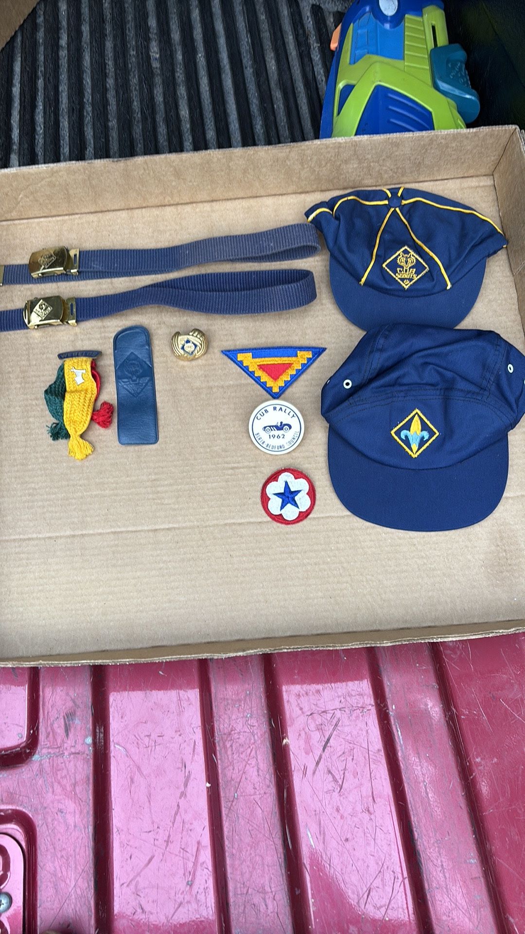 Vintage Cub Scouts caps, belts, patches, & accessories
