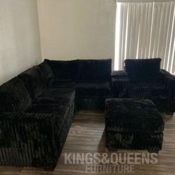 New Black Sectional 