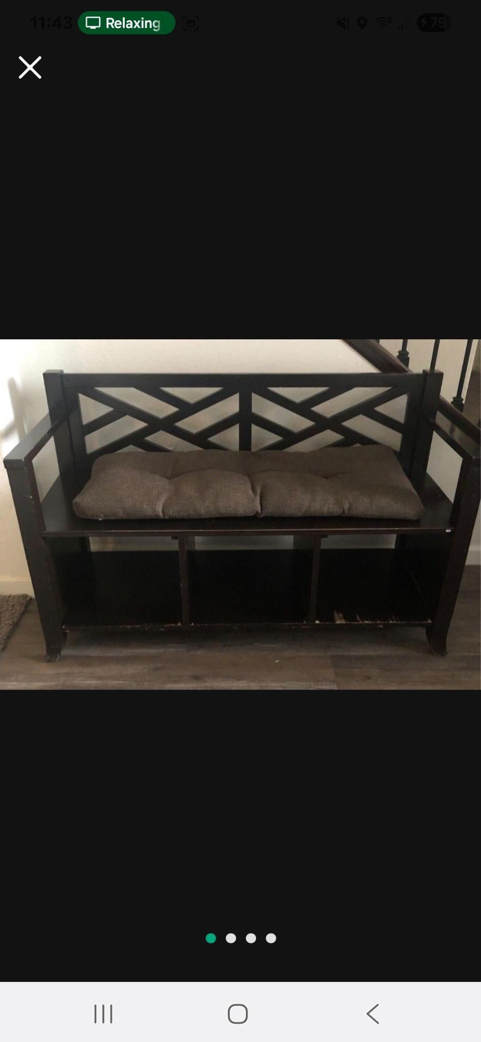 Wide Storage Bench with Storage