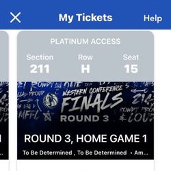 Dallas  Maverick Western Conference Finals Tickets 