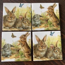 ADORABLE handmade Coasters For a Rabbit Lover! 