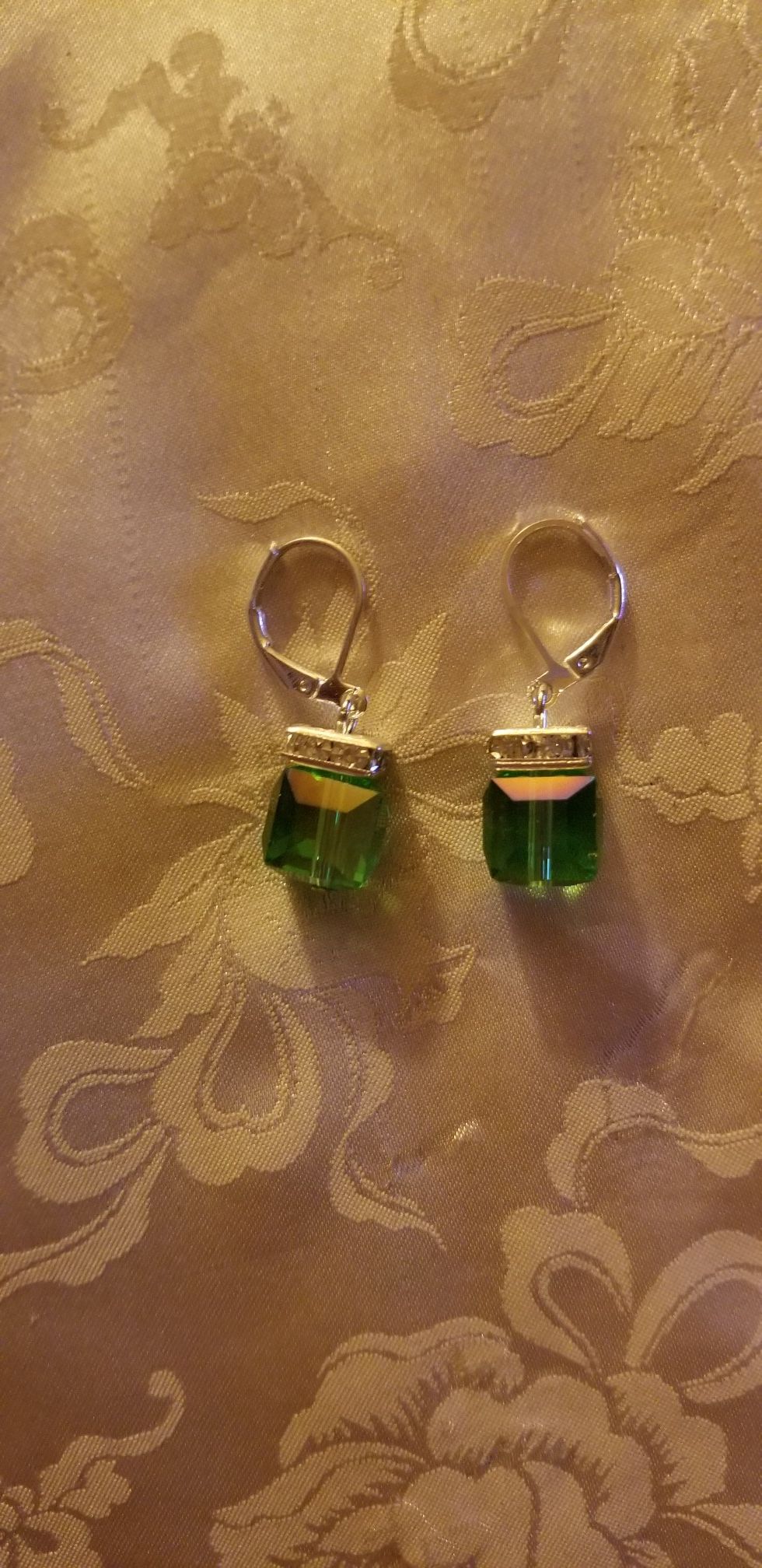 New!!! Stunning Green Squared Earrings