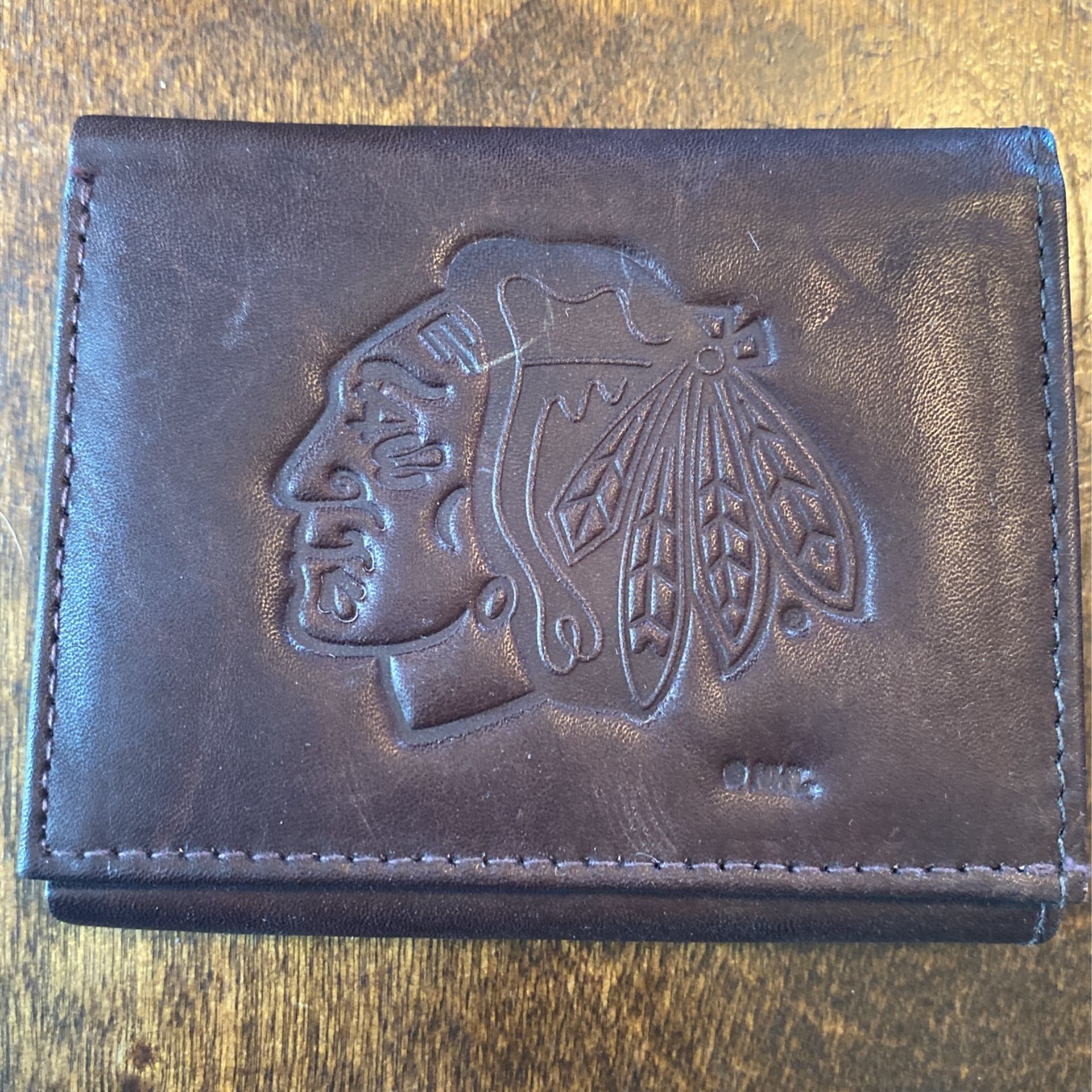 Wallet Leather With Chicago Blackhawks Symbol