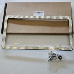 Bling License Plate Frame Diamond White Glitter Shine