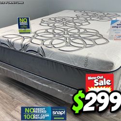 Queen Sky Comfort Cool Memory Foam Mattress And Boxspring 