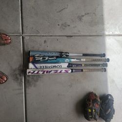 Lot 4 Softball Bats (CF4, CF5, STEALTH, XENO)