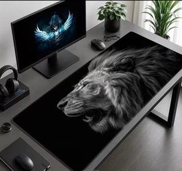 2D Flat Durable Wear Resistant Lion - Patterned Mouse Pad for Home Desks, Gaming Rooms, Offices, Student Desks, Fits Desktop & Laptop Peripherals, Can