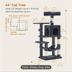 [Feandrea, 2 Perches Cat Tree] Feandrea 44/66.1in Large Cat Tree | 13 Scratching