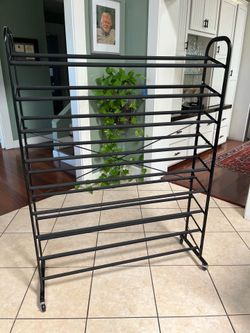 Black 9 shelf shoe rack