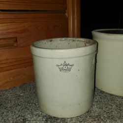 Vintage Blue Crown Robinson-Ransbottom Crocks