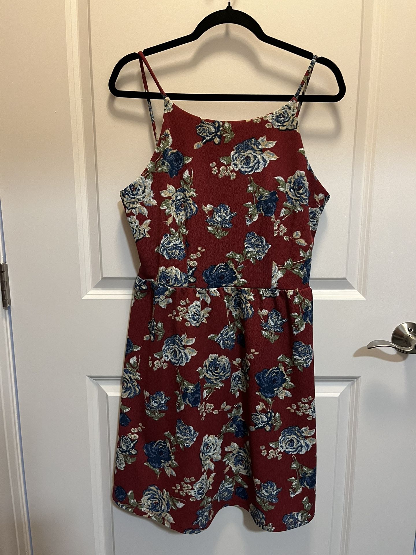 Burgundy Floral Dress