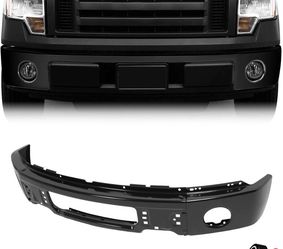 Front Black Steel Bumper Face Bar For Ford F150 2009-2014 w/ Fog Light NEW