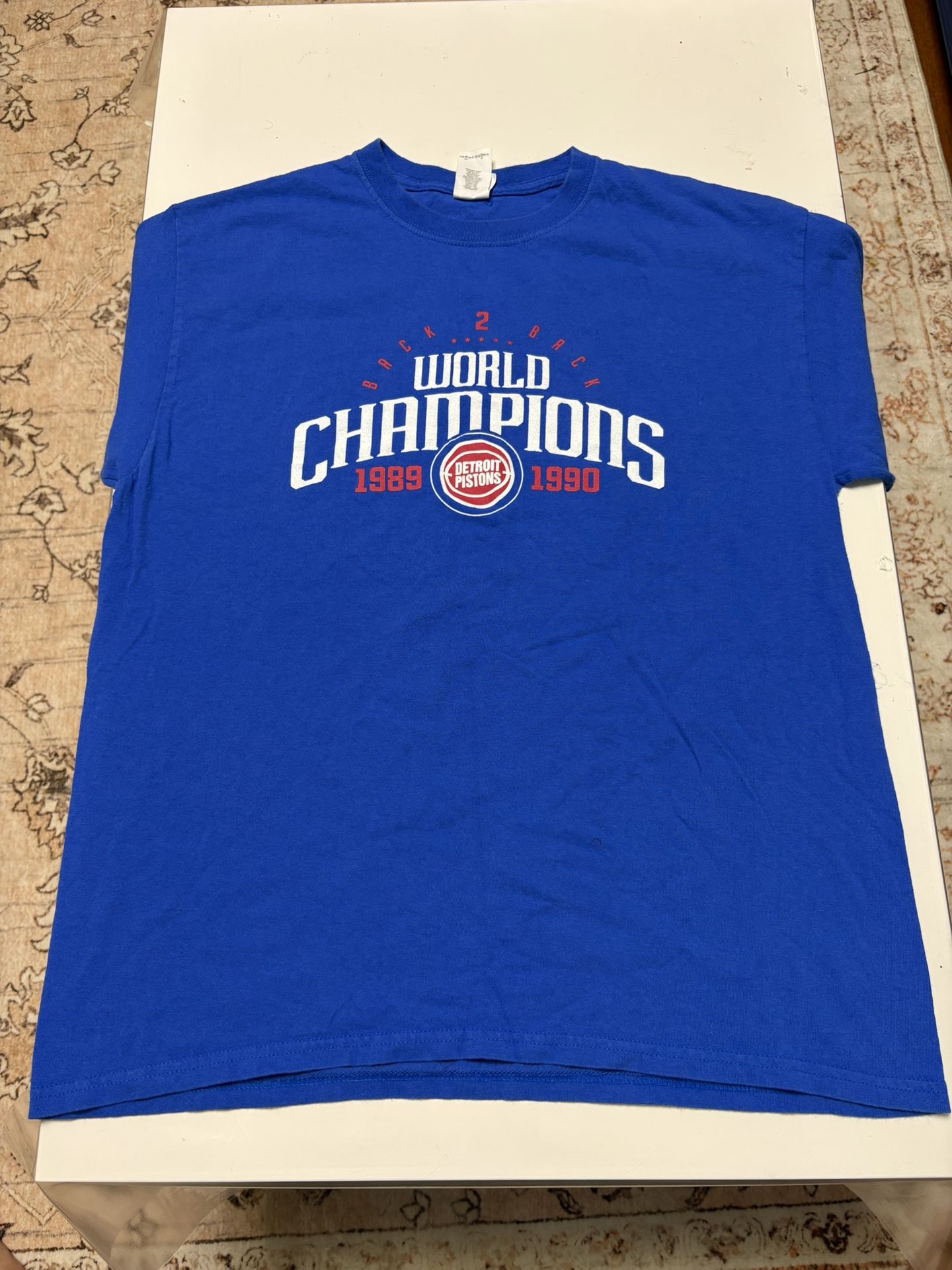 Vintage Detroit Pistons “Back 2 Back World Champions” T-Shirt – 1989 & 1990