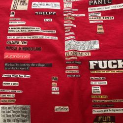 red supreme shirt size M