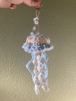 Handmade Crochet Jellyfish Keychain