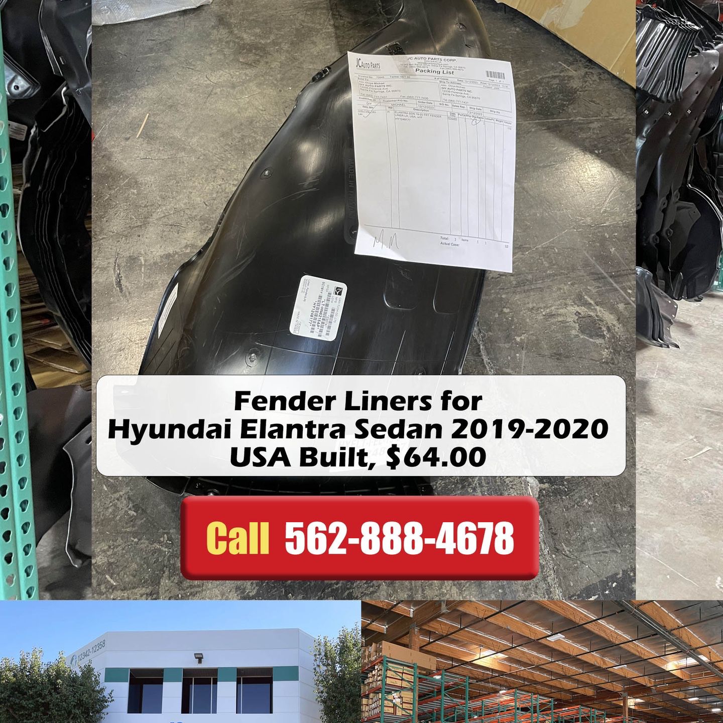 Fender Liners for Hyundai Elantra Sedan 2019 2020 USA Buiilt