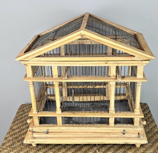 $29 Jaula Madera Pajaro Wood  Bird Cage