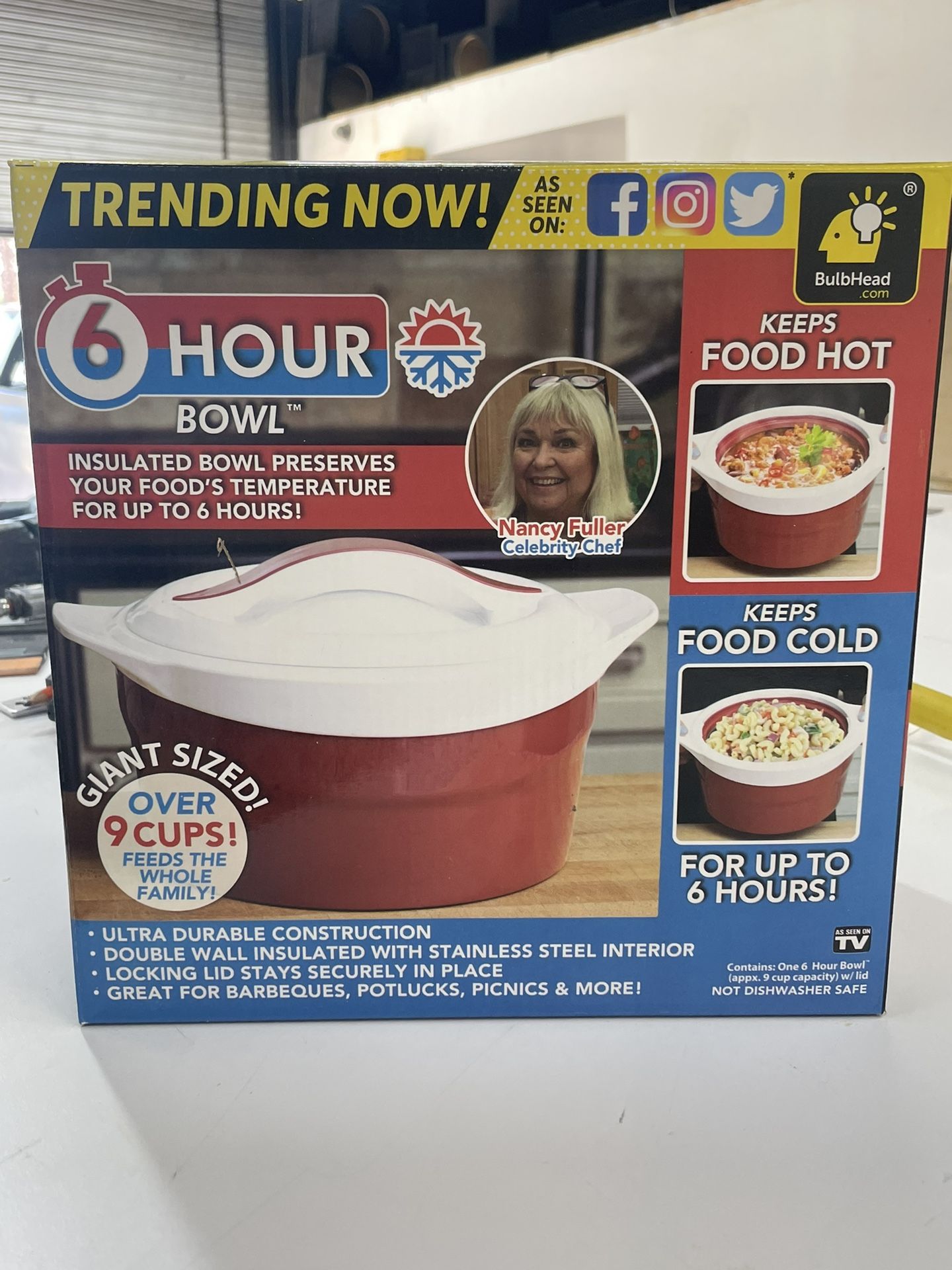 6 Hour Bowl Keeps Food Hot Or Cold Perfect For Lunch Picnic Potluck