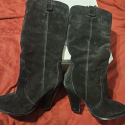 Steve Madden Blk Suede Boots Size 7
