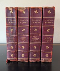 1900 Charles Dickens Autograph Edition 4 Vol Set Illustrated Chapman Hall