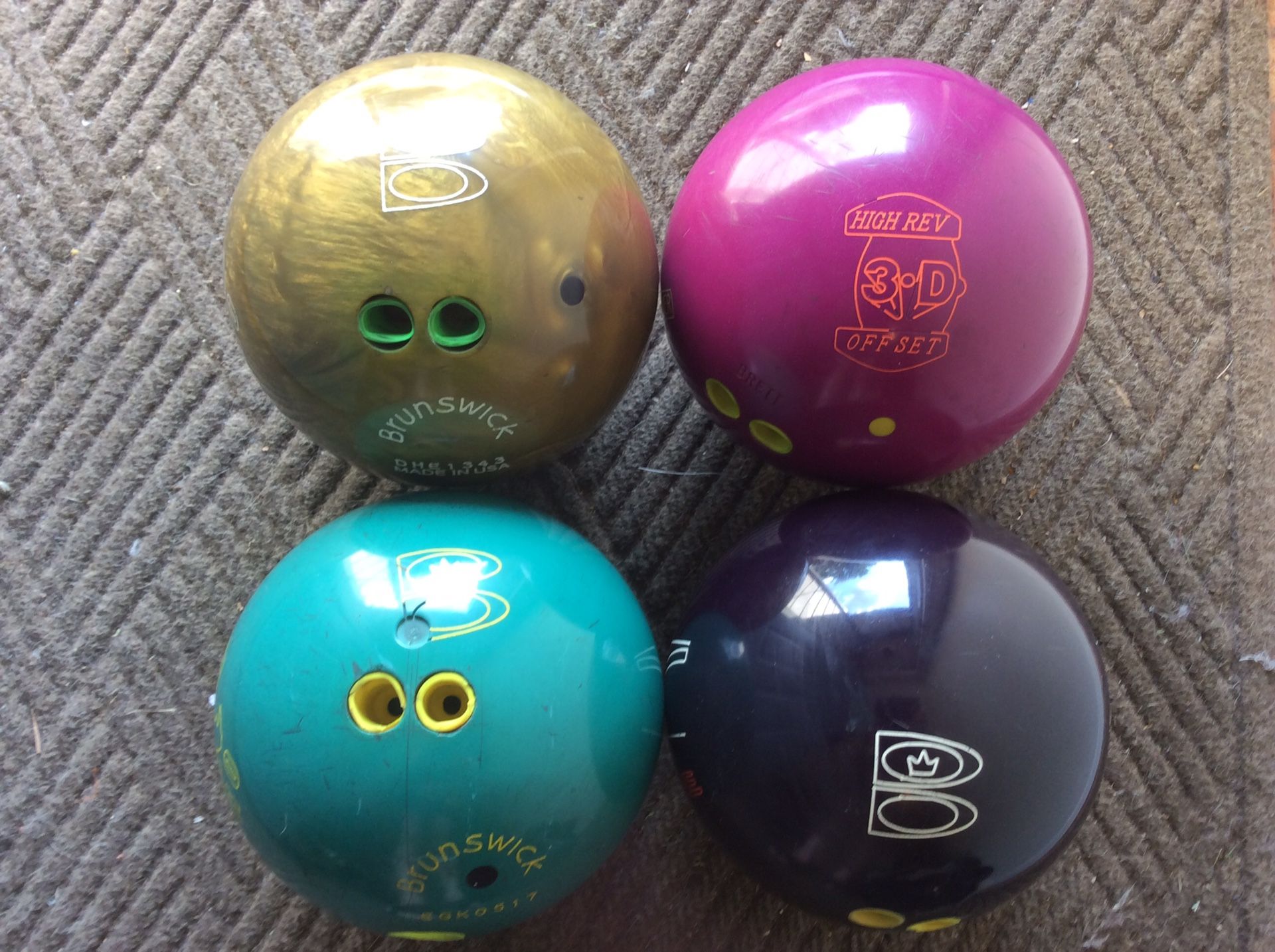 Vintage 16 Pound Professional Bowling Balls in good condition. 4Balls