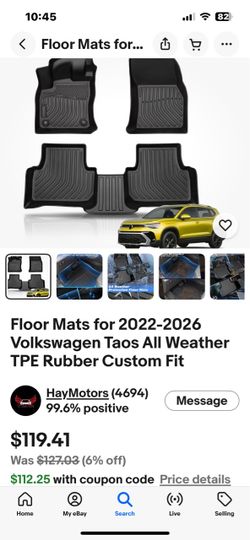 Volkswagen Taos 22-26’ New Floormat Set.  First $23 Takes