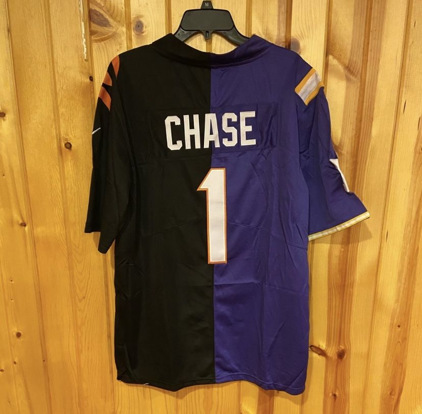 Brand New Ja’Marr Chase Cincinnati Bengals / LSU Tigers Split Jersey
