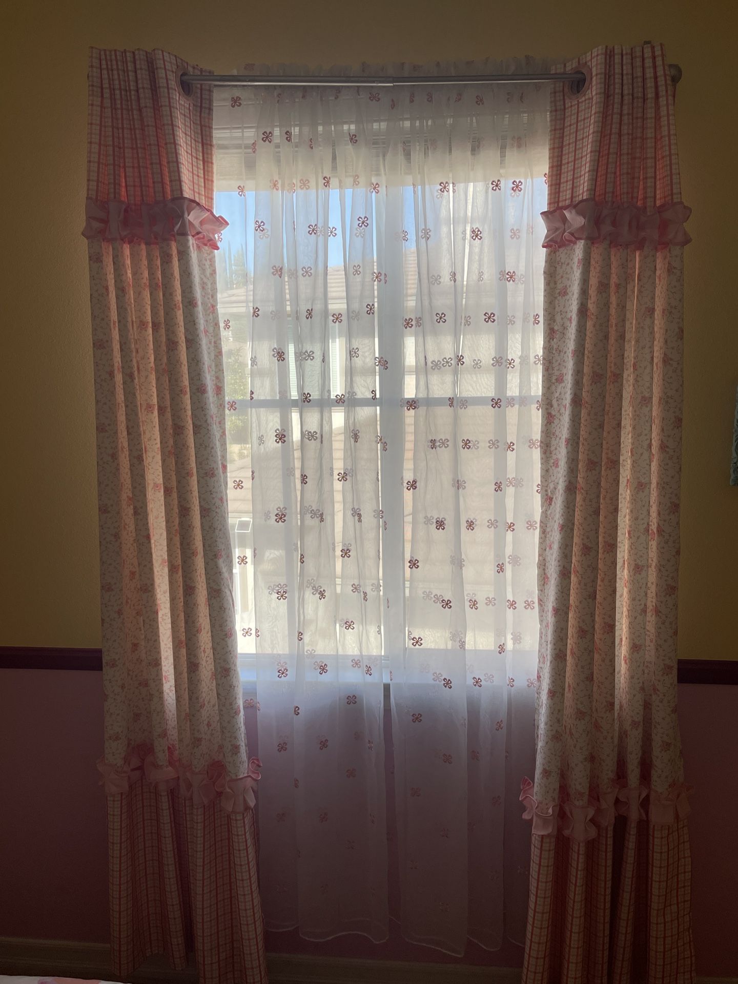 Pink Curtains Set of 3 $10