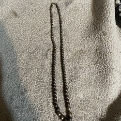 Simple Silver Bead Necklace 