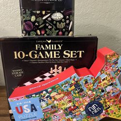 Puzzle & Game Bundle – Word Games + Card Game + Recipe Tin