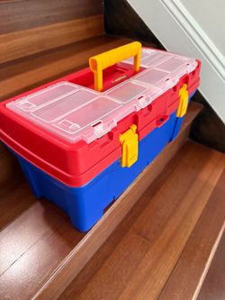 Rimax storage tote 20”. Plastic Toolbox with Organizer Lid