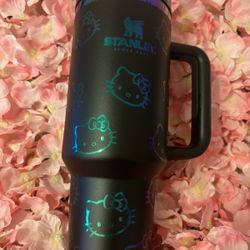 Brand New Hello Kitty Stanley 40oz Black Colorful Kitty Cup