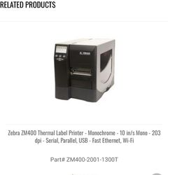 Zebra Zm400 Label Printer 