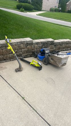 Kobalt 80V Lawn Mower + Ryobi 18V Trimmer & Leaf Blower Bundle – $350