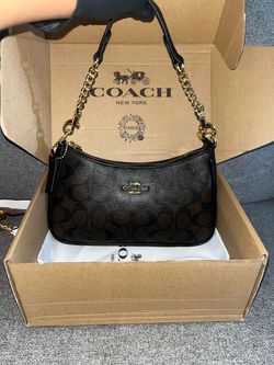 Coach Signature Shoulder Bag with Chain Strap