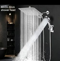 Complete High-Pressure Dual Rain Shower System – Brand New 🧖🏽‍♂️🚿 Silver/Chrome