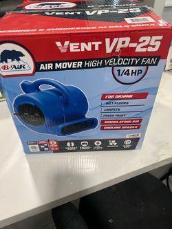 B-air 1/4 Hp Air Mover Blower Fan For Water Damage Restoration Carpet Dryer Floor Home And Plumbing Use In Blue