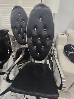 Black Velvet Dining Chairs – Set of 2