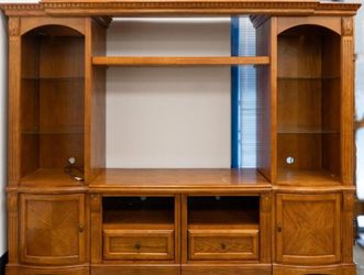 Large Wood Entertainment Center Wall Unit
