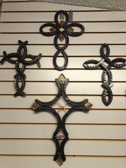 Horseshoe Crosses With Copper Horseshoe Nails