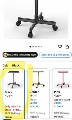 TASALON Rolling Salon Tray,Rolling Tray Trolley Adjustable Height,Mobile Storage Trolley with Wheels
